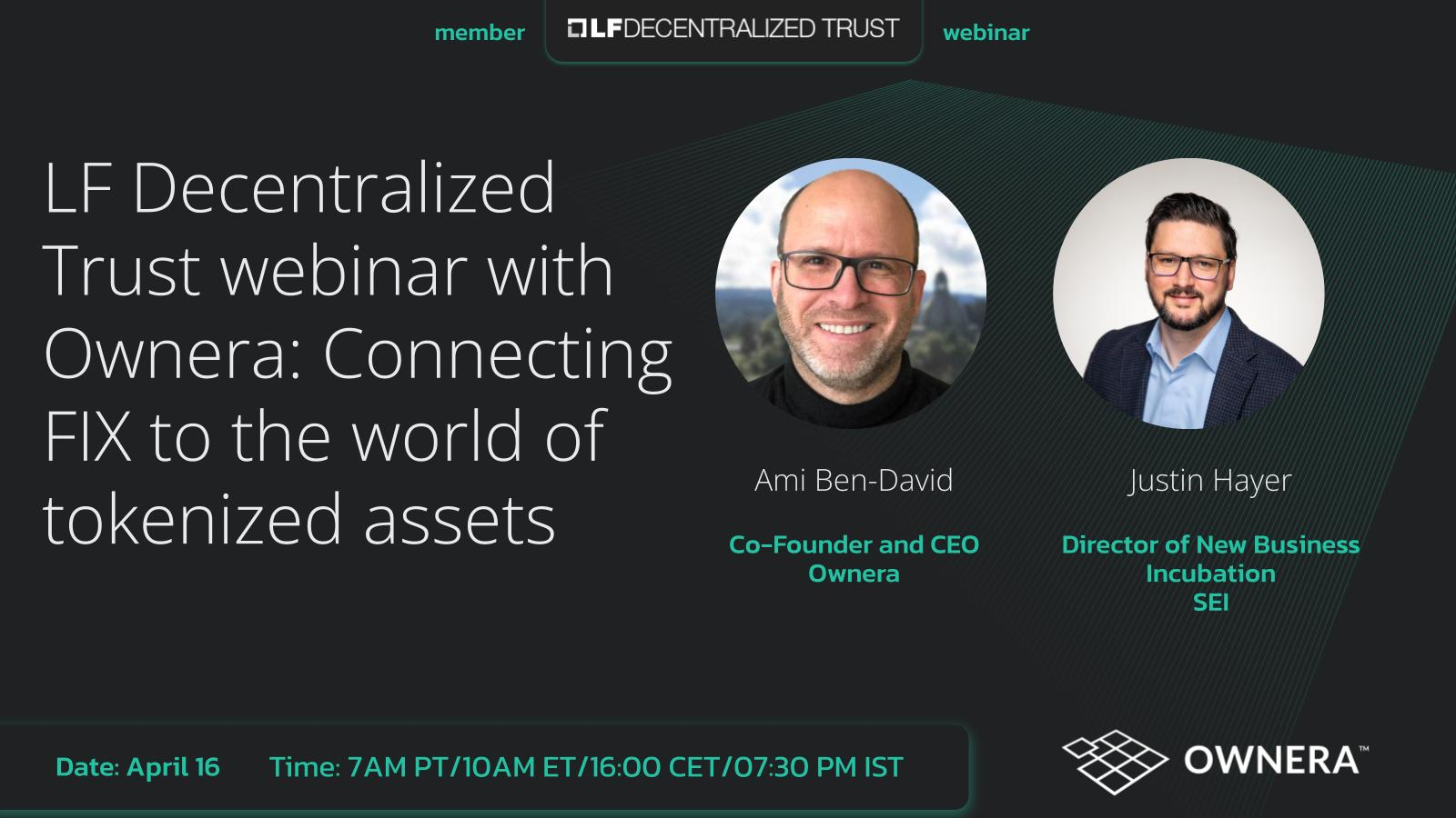 LF Decentralized Trust webinar with Ownera: Connecting FIX to the world of tokenized assets featured image